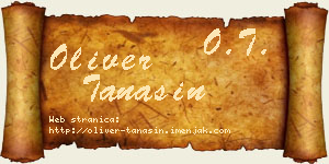 Oliver Tanasin vizit kartica